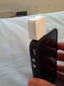 Square fits on my cased iPhone